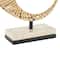 12.5" Brown Abstract Handmade Mobius Strip Sculpture with White Marble Base